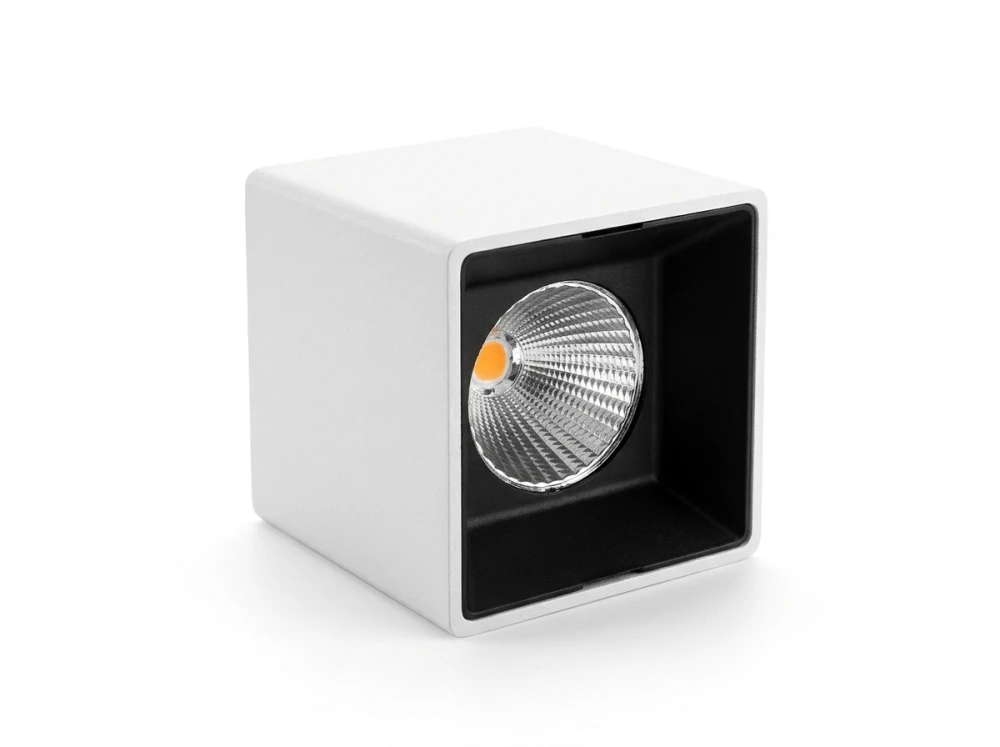 Накладной светильник E DINBURGH 220V, 10W, 80*80*95, 3000K, 36°, белый+черный