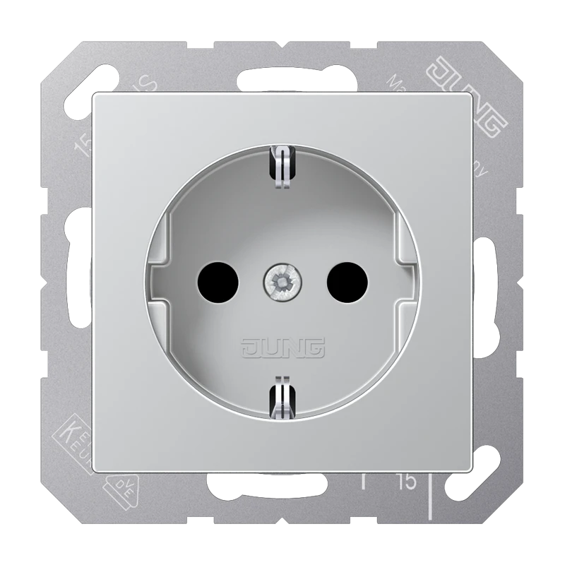 SCHUKO®-розетка, Safety Plus, Дюропласт лакированный, алюминий