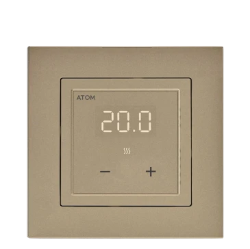 AТОМ Delta, терморегулятор, Wi-Fi, 16А (3600 В), сенсорный, цвет шампань