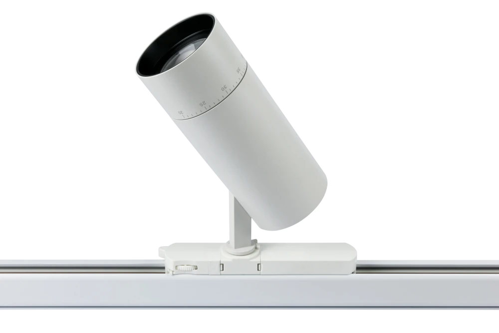 Трековый светильник ZOOM PLUS 220V, 25W, Ø72, 3000K, 20°~60° , белый