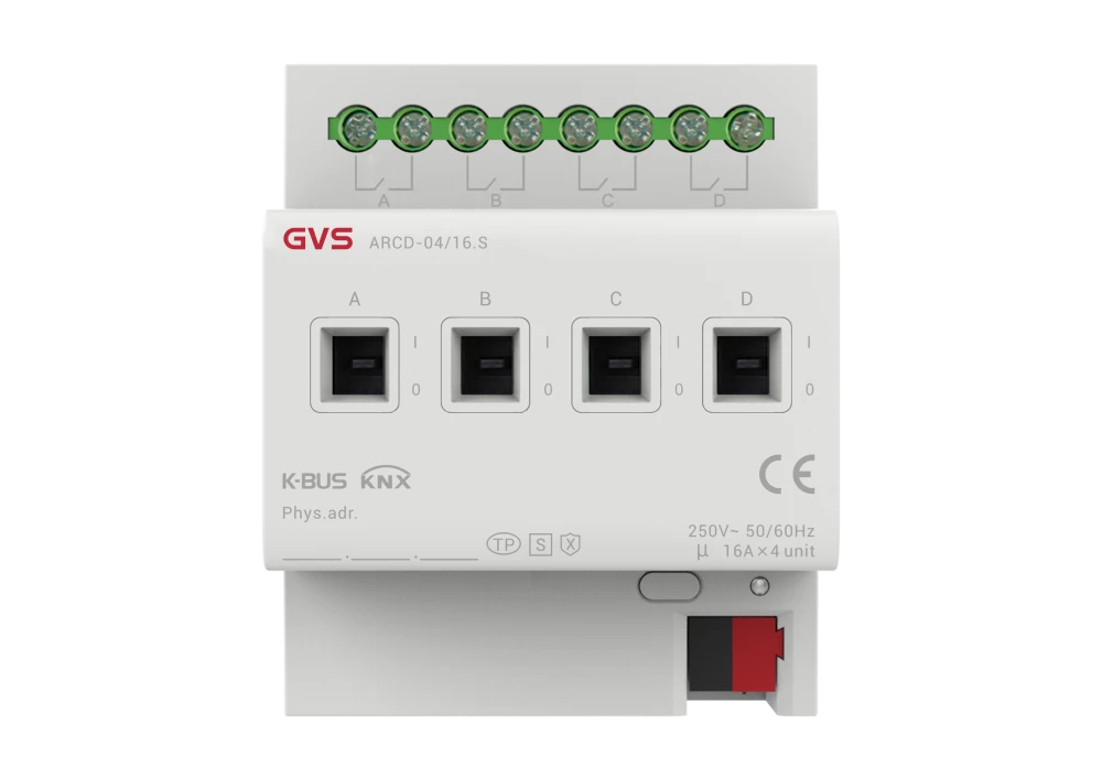 Актуатор на 4 канала, 16А с измерением тока, KNX Secure