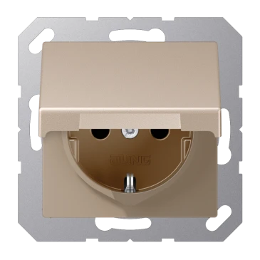 SCHUKO®-розетка, Safety Plus, Лакированный термопласт, цвет шампанского