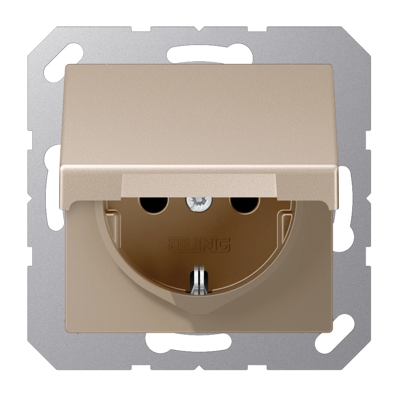 SCHUKO®-розетка, Safety Plus, Лакированный термопласт, цвет шампанского