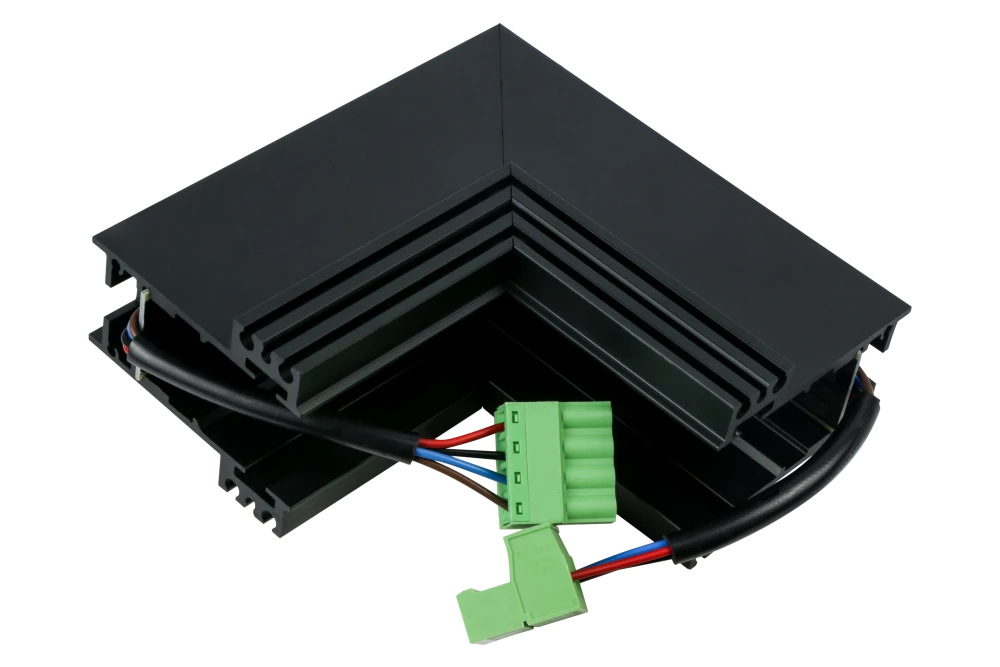 Встраиваемый L-образный угловой элемент NOVA 48V, 100*100mm, черный