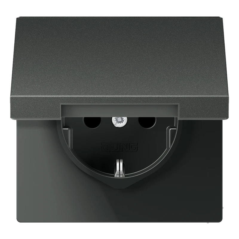 SCHUKO®-розетка, Лакированный алюминий, антрацит