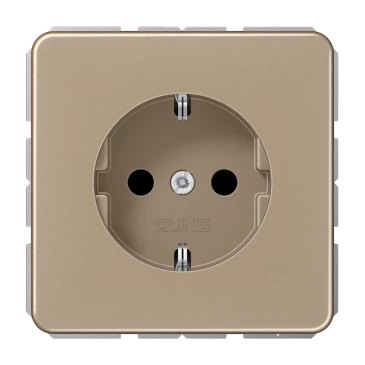 SCHUKO®-розетка, Safety Plus, Анодированный алюминий, золотая бронза
