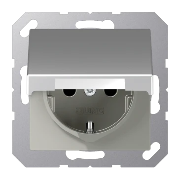 SCHUKO®-розетка, Safety Plus, Лакированный термопласт, алюминий