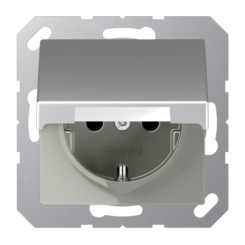 SCHUKO®-розетка, Safety Plus, Лакированный термопласт, алюминий