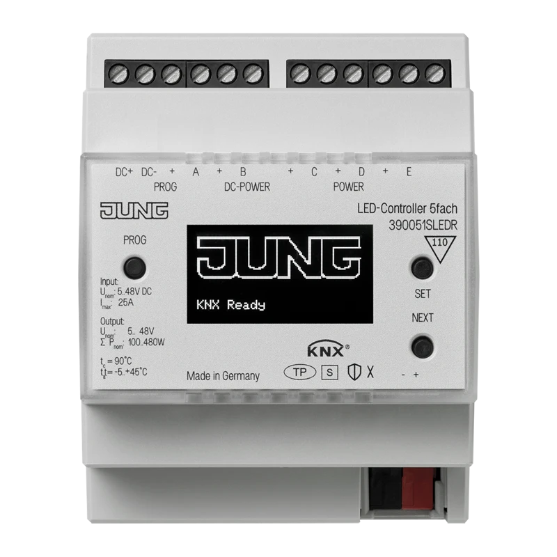 KNX LED-контроллер, 5 каналов, устройство для крепления на Din-рейку, 4 установочных модуля