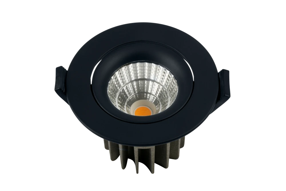 Встраиваемый светильник SPRING 220V, 7W, Ø85, 3000K, 38°, черный