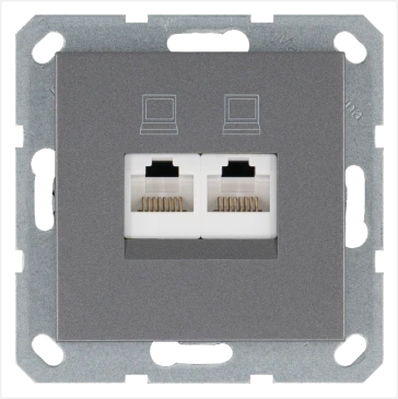 Интернет-розетка RJ-45 Jasmart в цвете «Алюминий»