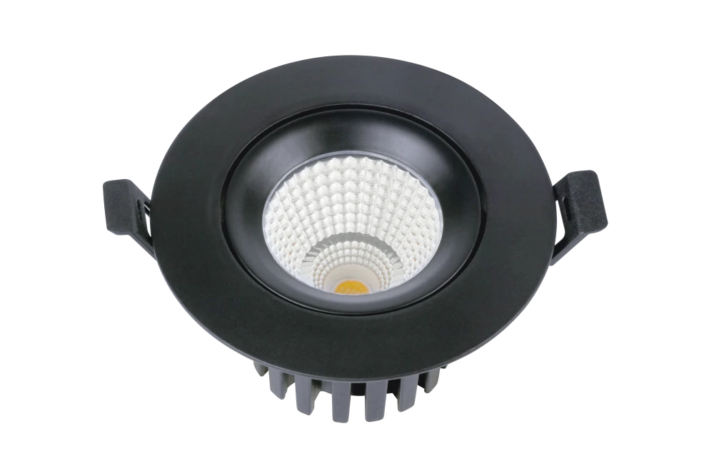 Встраиваемый светильник LUX 220V, 10W, Ø102, 3000K, 60°, IP54, черный