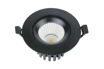 Встраиваемый светильник LUX 220V, 10W, Ø102, 3000K, 60°, IP54, черный